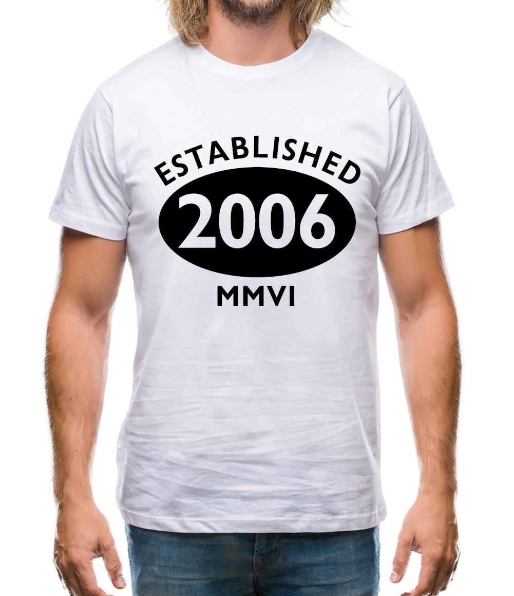 Established 2006 Roman Numerals Mens T-Shirt Established 2006 Roman Numerals Mens T-Shirt