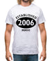 Established 2006 Roman Numerals Mens T-Shirt Established 2006 Roman Numerals Mens T-Shirt