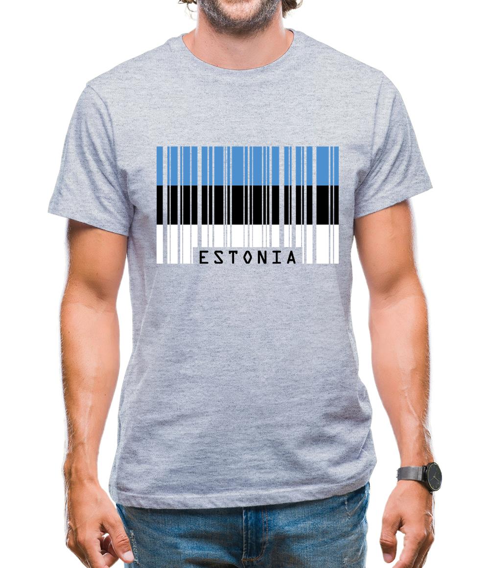 Estonia Barcode Style Flag Mens T-Shirt Estonia Barcode Style Flag Mens T-Shirt