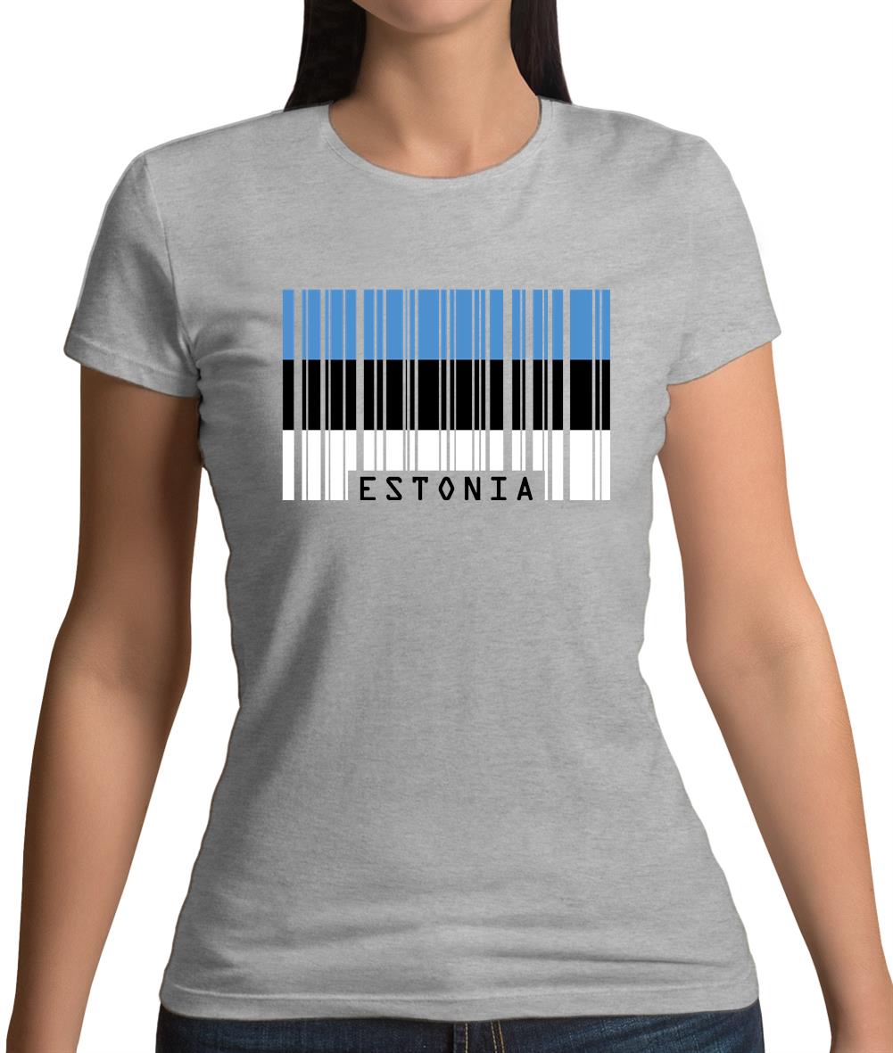 Estonia Barcode Style Flag Womens T-Shirt Estonia Barcode Style Flag Womens T-Shirt
