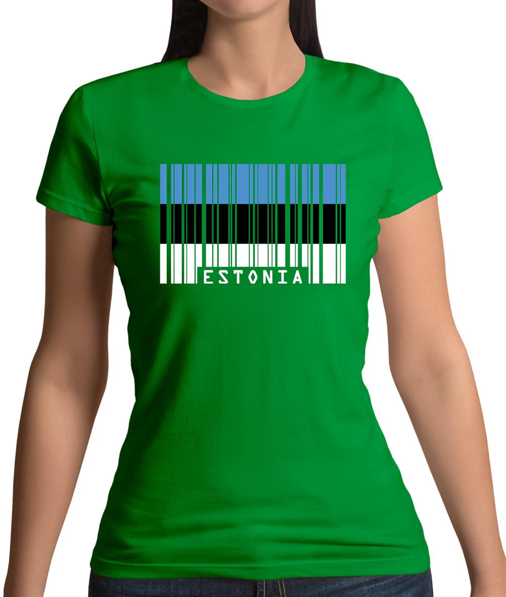 Estonia Barcode Style Flag Womens T-Shirt Estonia Barcode Style Flag Womens T-Shirt