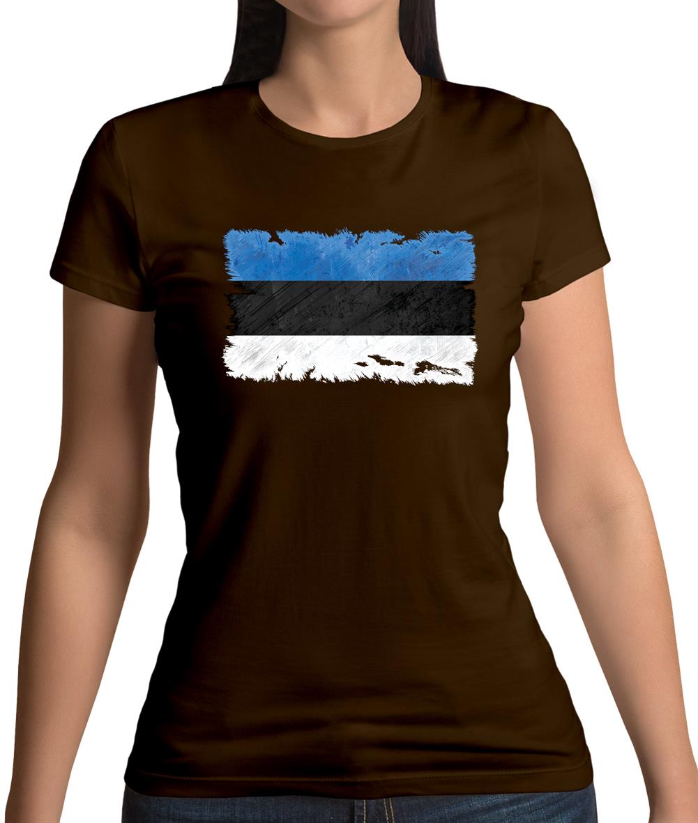 Estonia Grunge Style Flag Womens T-Shirt Estonia Grunge Style Flag Womens T-Shirt