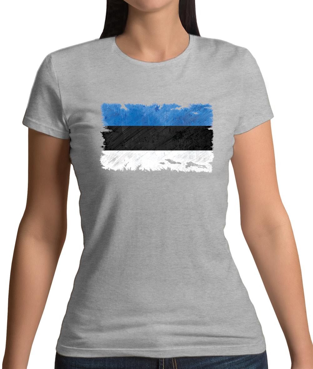 Estonia Grunge Style Flag Womens T-Shirt Estonia Grunge Style Flag Womens T-Shirt