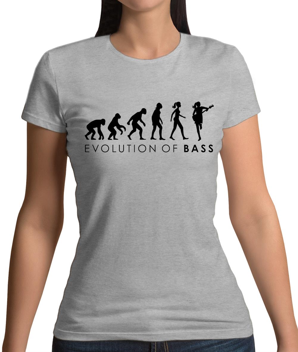 Evolution Of Woman Bass Player Womens T-Shirt Evolution Of Woman Bass Player Womens T-Shirt