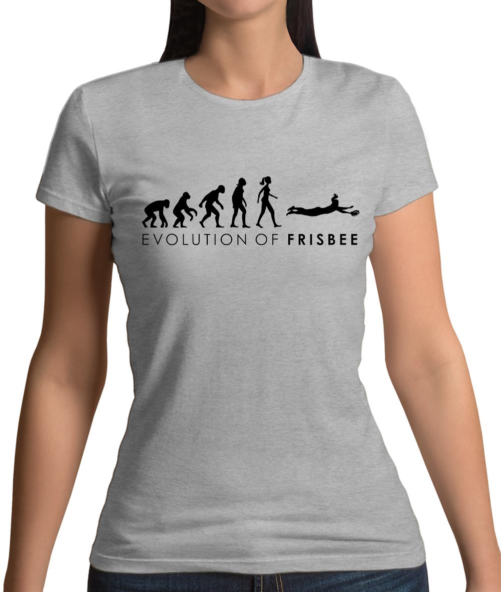 Evolution Of Woman Frisbee Womens T-Shirt Evolution Of Woman Frisbee Womens T-Shirt