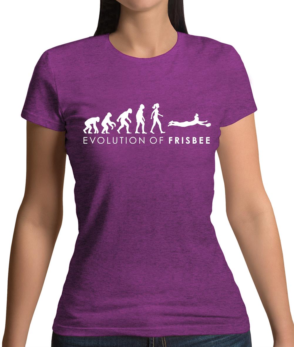 Evolution Of Woman Frisbee Womens T-Shirt Evolution Of Woman Frisbee Womens T-Shirt