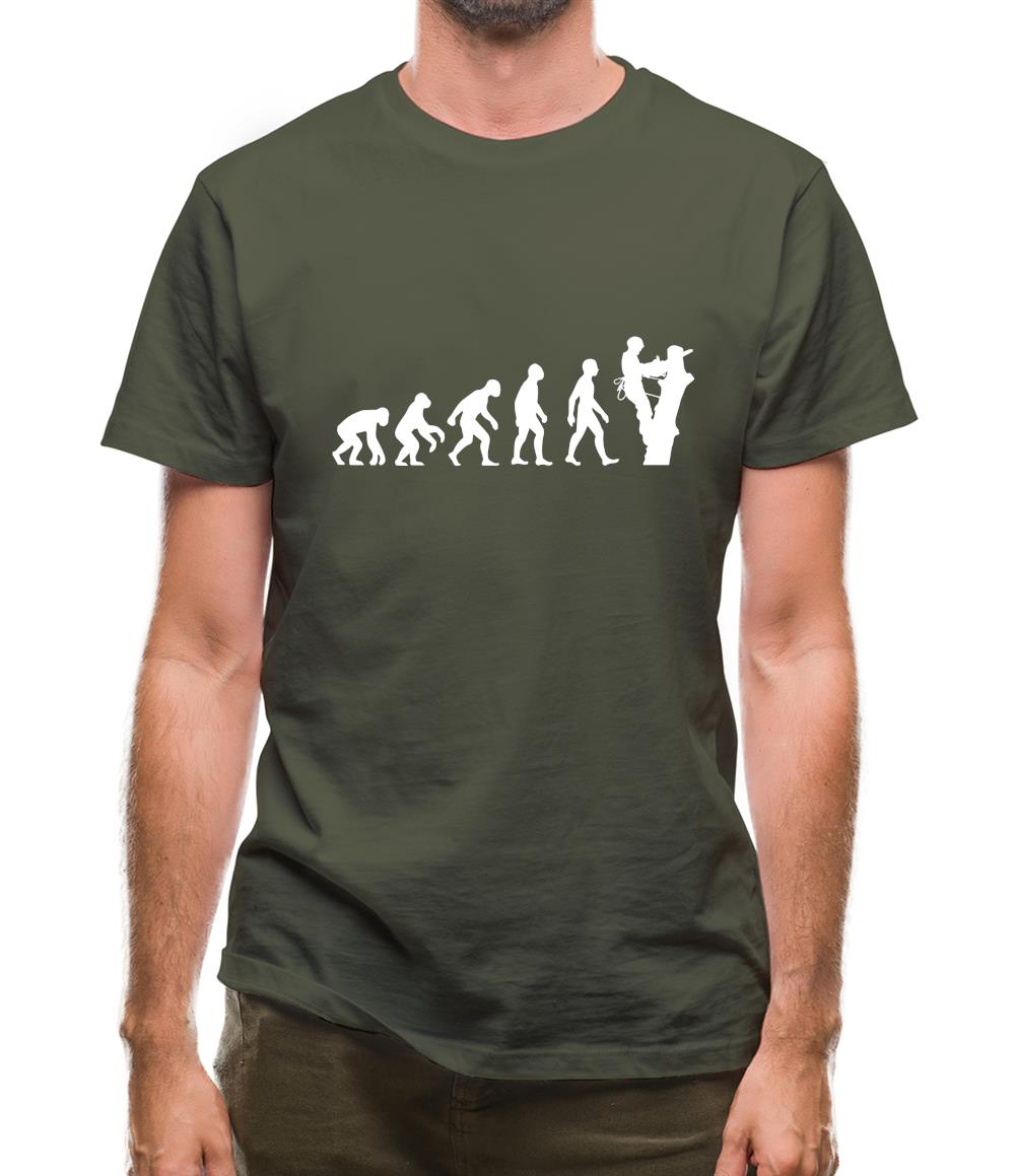 Evolution Of Man Tree Surgeon Mens T-Shirt Evolution Of Man Tree Surgeon Mens T-Shirt