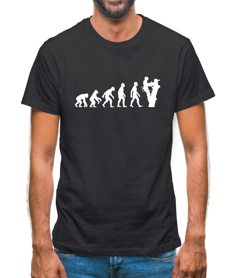 Evolution Of Man Tree Surgeon Mens T-Shirt Evolution Of Man Tree Surgeon Mens T-Shirt