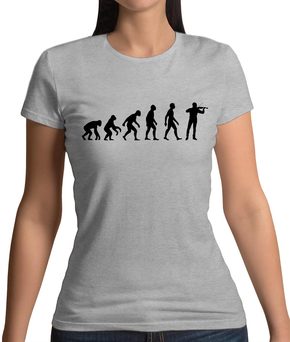 Evolution Of Man Violinist Womens T-Shirt Evolution Of Man Violinist Womens T-Shirt
