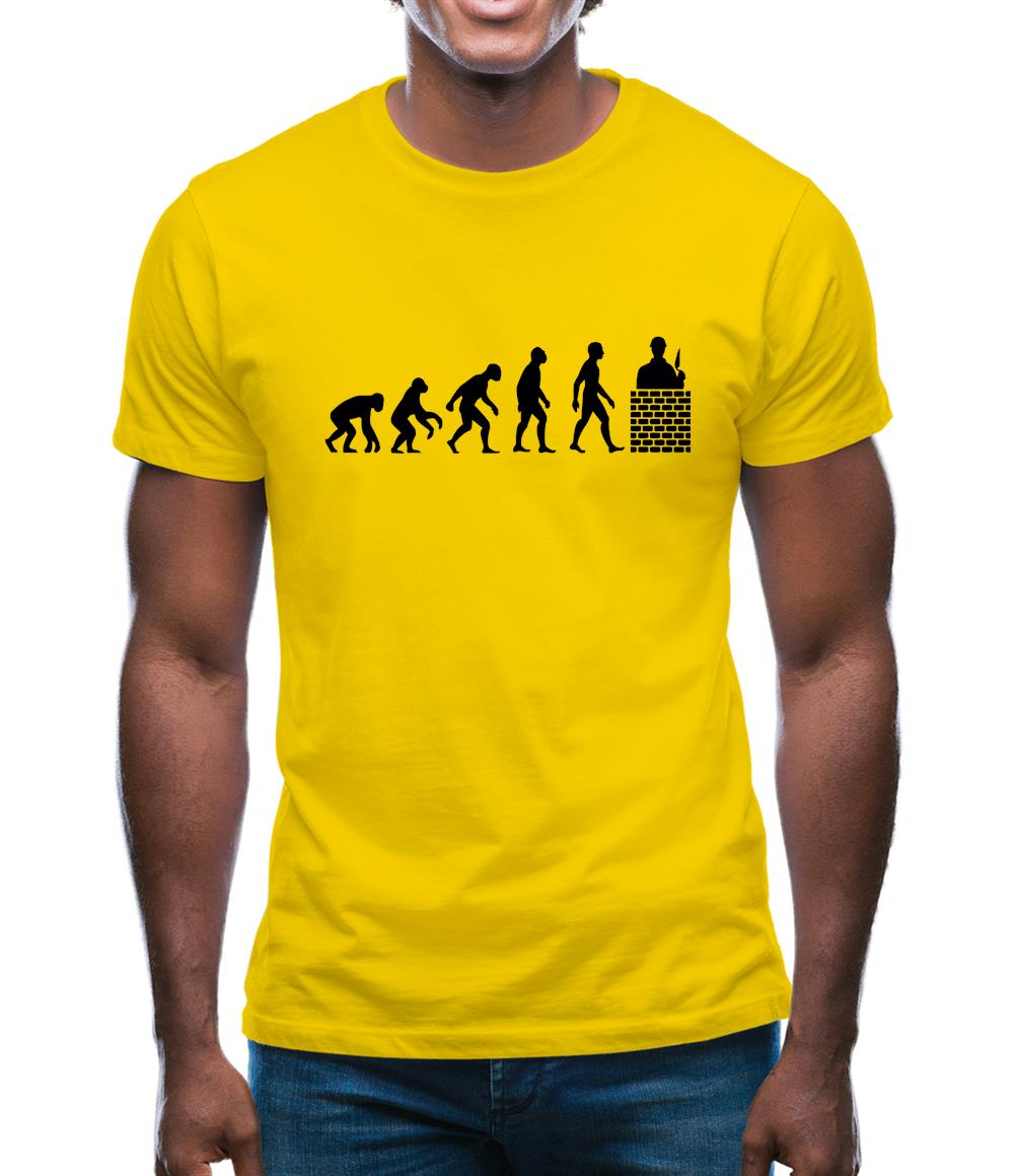 Evolution Of Man Brick Layer Mens T-Shirt Evolution Of Man Brick Layer Mens T-Shirt