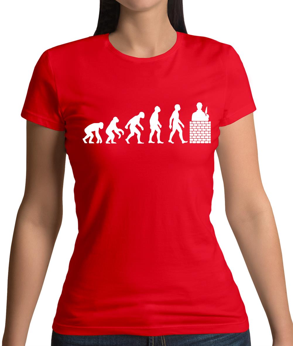 Evolution Of Man Brick Layer Womens T-Shirt Evolution Of Man Brick Layer Womens T-Shirt