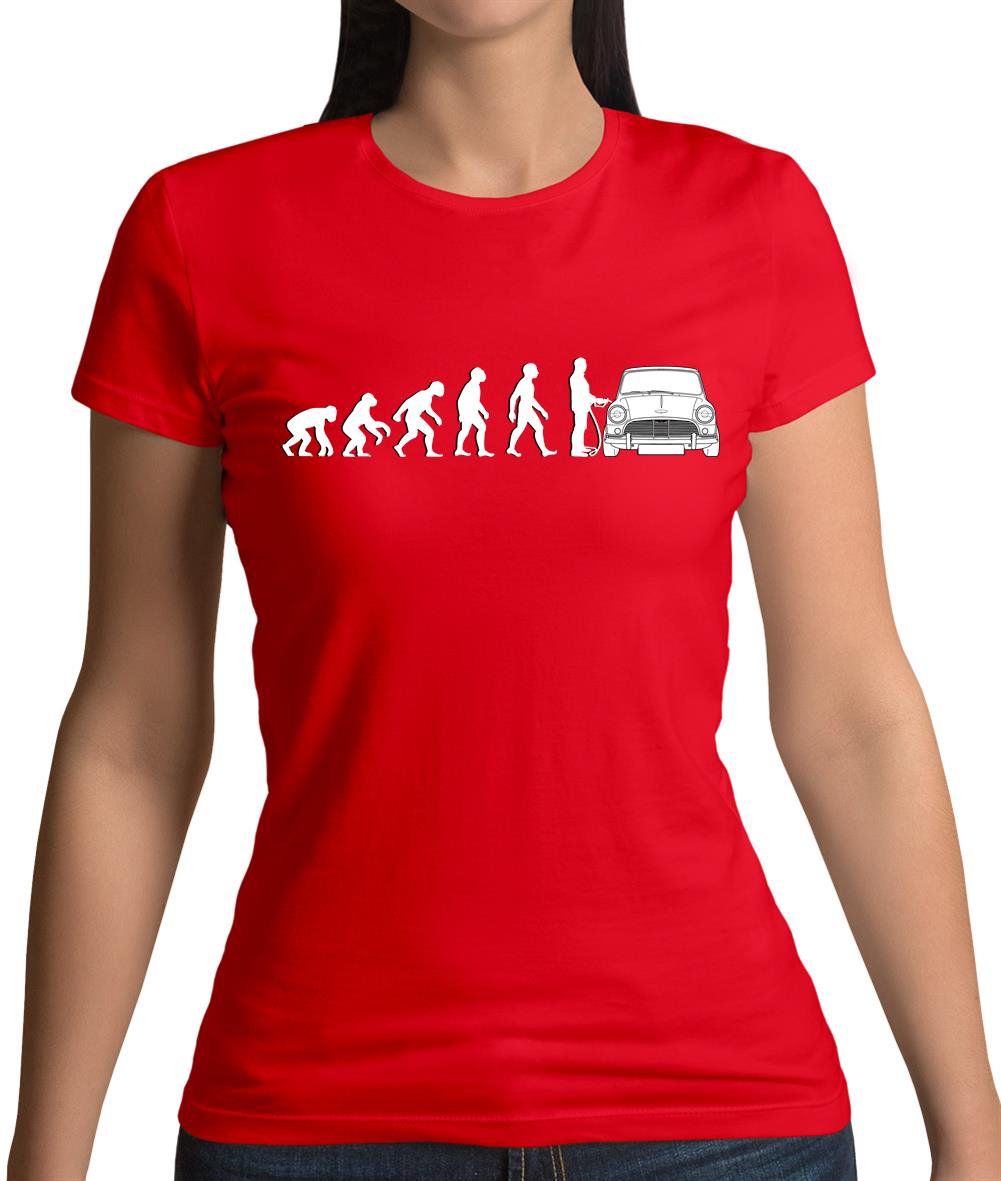Evolution Of Man Austin Cooper Driver Womens T-Shirt Evolution Of Man Austin Cooper Driver Womens T-Shirt