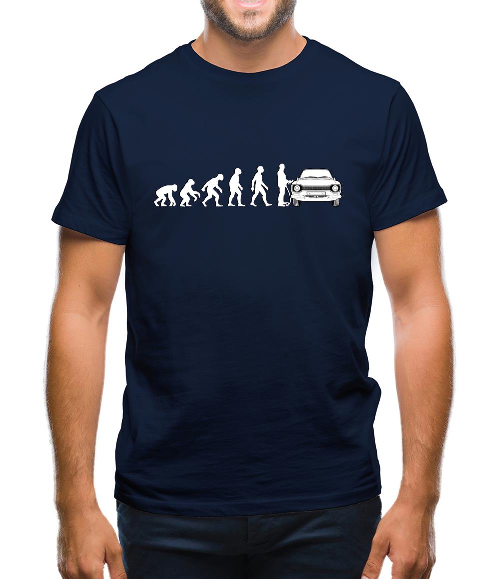Evolution Of Man Mk1 Escort Driver Mens T-Shirt Evolution Of Man Mk1 Escort Driver Mens T-Shirt