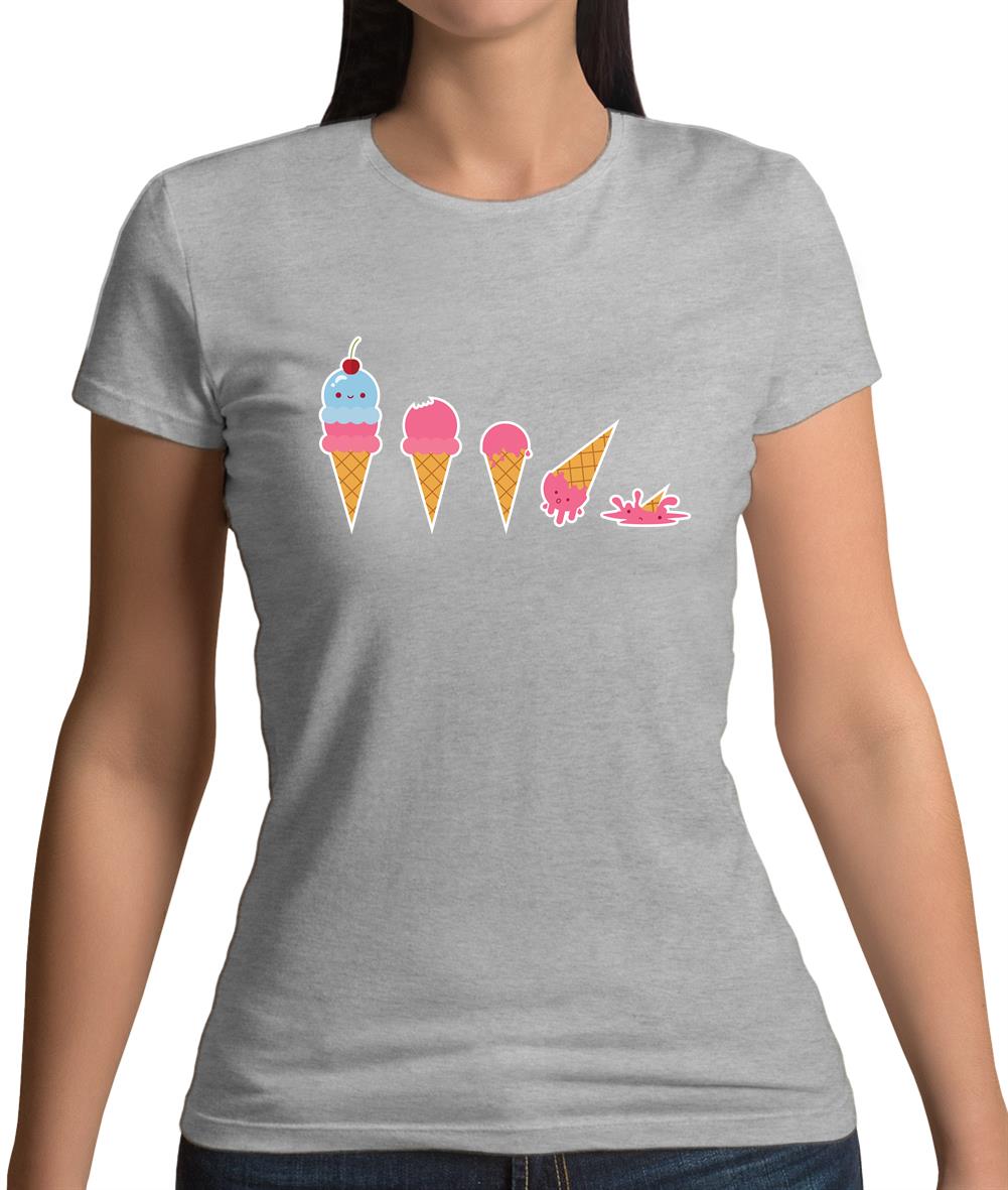 Evolution Of Ice Cream Womens T-Shirt Evolution Of Ice Cream Womens T-Shirt