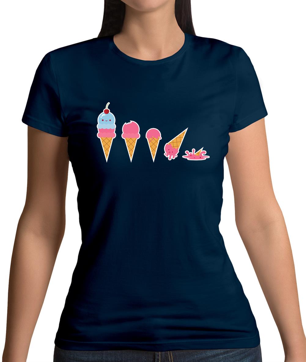 Evolution Of Ice Cream Womens T-Shirt Evolution Of Ice Cream Womens T-Shirt