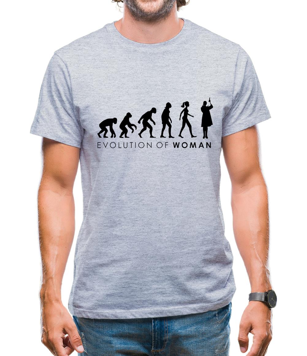 Evolution of Woman - Scientist Mens T-Shirt Evolution of Woman - Scientist Mens T-Shirt