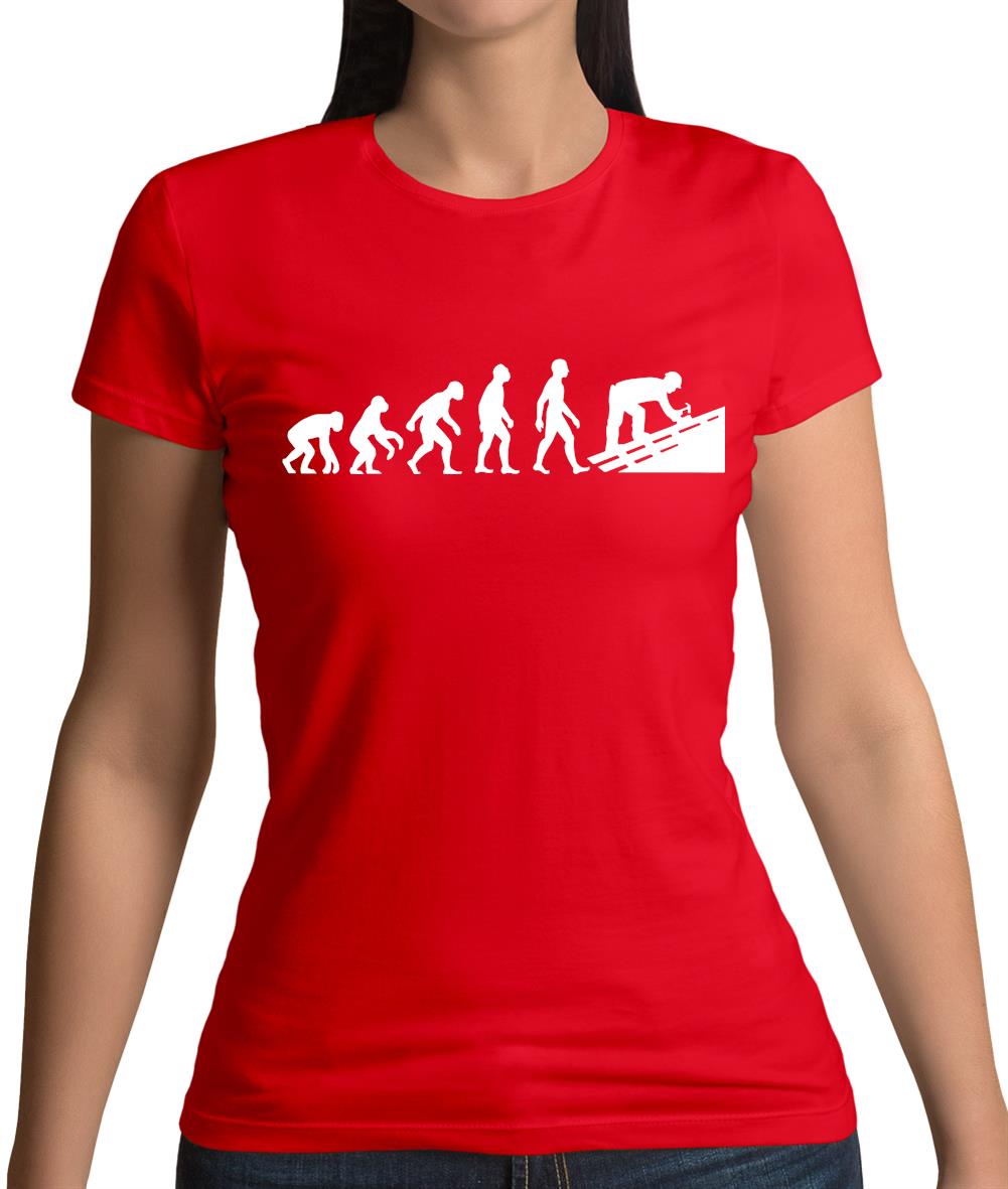 Evolution Of Man Roofer Womens T-Shirt Evolution Of Man Roofer Womens T-Shirt