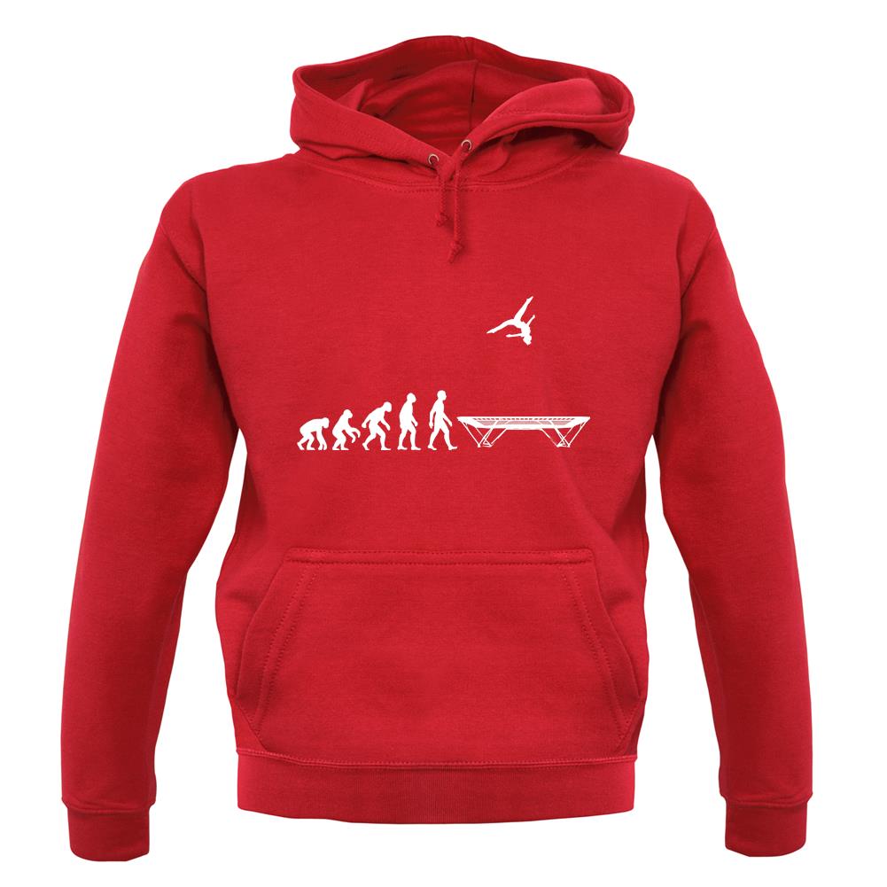 Evolution Of Man Trampolining Unisex Hoodie Evolution Of Man Trampolining Unisex Hoodie