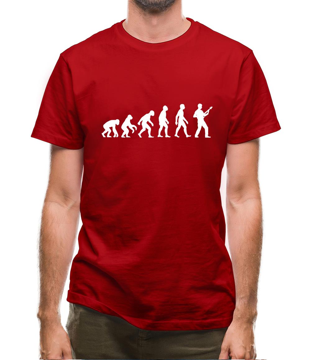 Evolution Of Man Bass Guitar Player Mens T-Shirt Evolution Of Man Bass Guitar Player Mens T-Shirt