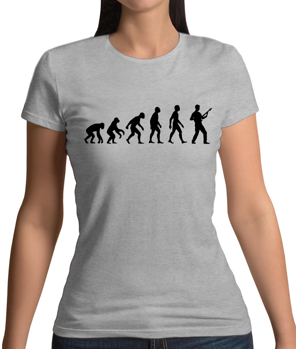Evolution Of Man Bass Guitar Player Womens T-Shirt Evolution Of Man Bass Guitar Player Womens T-Shirt