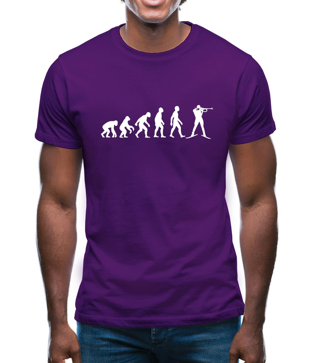 Evolution Of Man Biathlon Mens T-Shirt Evolution Of Man Biathlon Mens T-Shirt