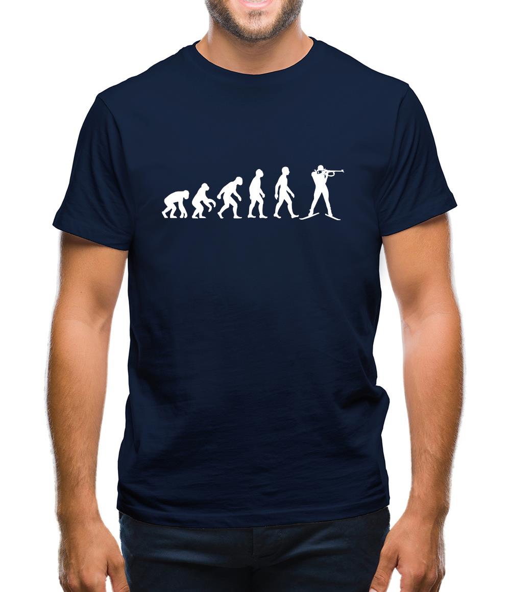 Evolution Of Man Biathlon Mens T-Shirt Evolution Of Man Biathlon Mens T-Shirt
