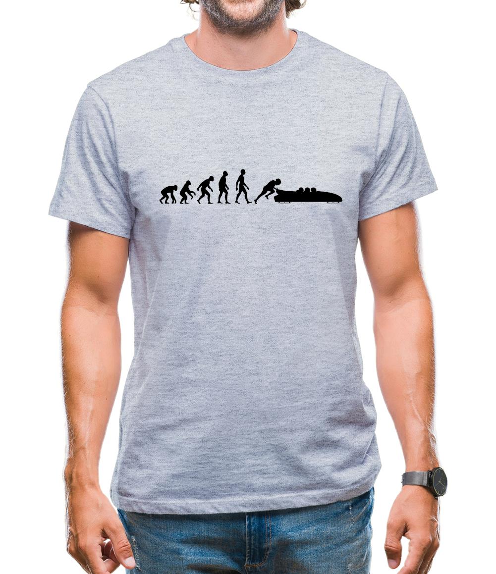 Evolution Of Man Bobsleigh Mens T-Shirt Evolution Of Man Bobsleigh Mens T-Shirt