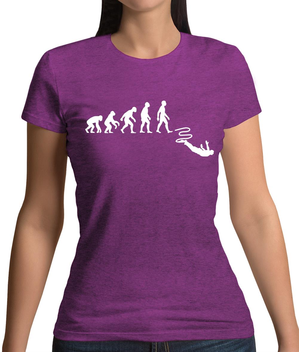 Evolution Of Man Bungee Jump Womens T-Shirt Evolution Of Man Bungee Jump Womens T-Shirt