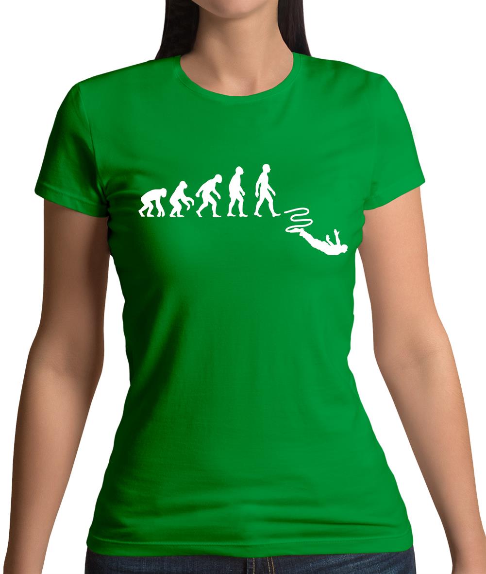 Evolution Of Man Bungee Jump Womens T-Shirt Evolution Of Man Bungee Jump Womens T-Shirt