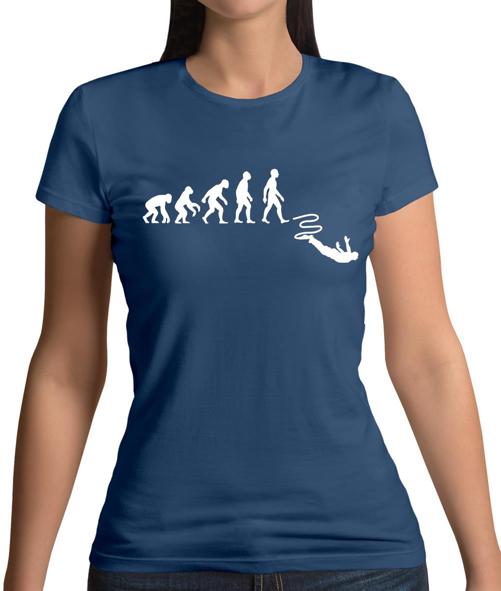 Evolution Of Man Bungee Jump Womens T-Shirt Evolution Of Man Bungee Jump Womens T-Shirt