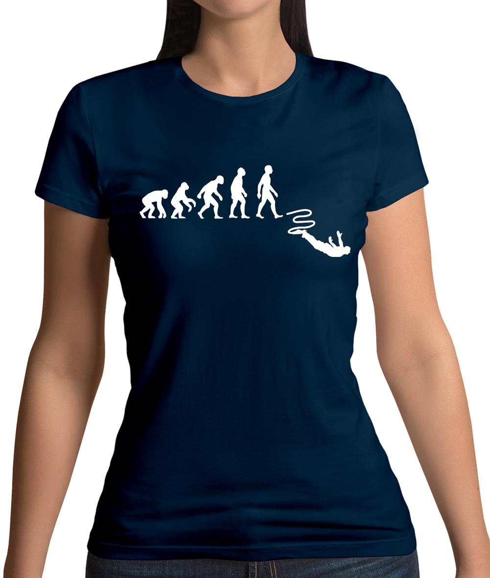 Evolution Of Man Bungee Jump Womens T-Shirt Evolution Of Man Bungee Jump Womens T-Shirt