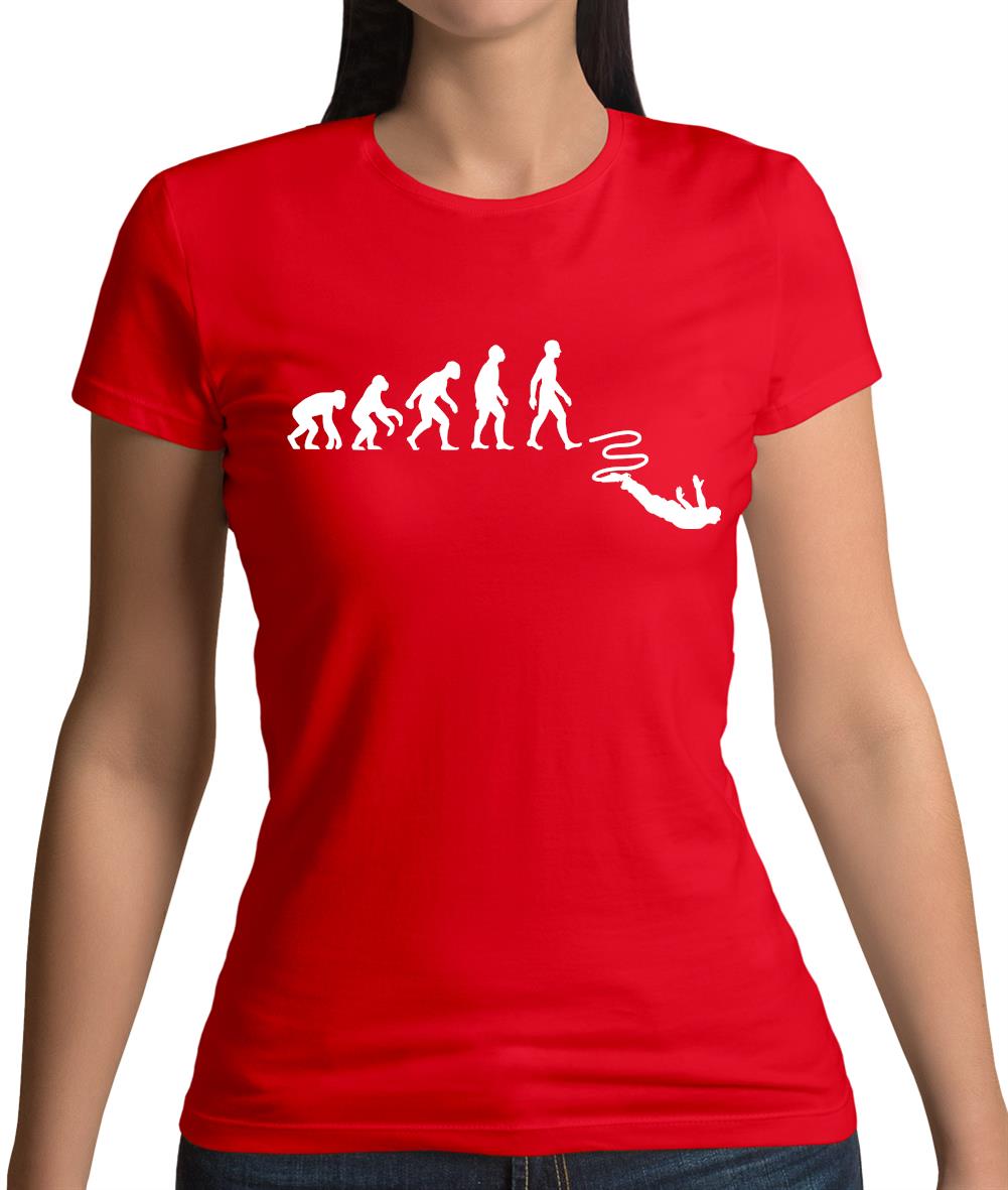 Evolution Of Man Bungee Jump Womens T-Shirt Evolution Of Man Bungee Jump Womens T-Shirt