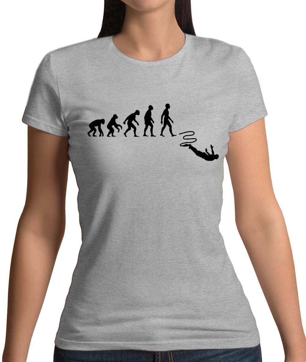 Evolution Of Man Bungee Jump Womens T-Shirt Evolution Of Man Bungee Jump Womens T-Shirt