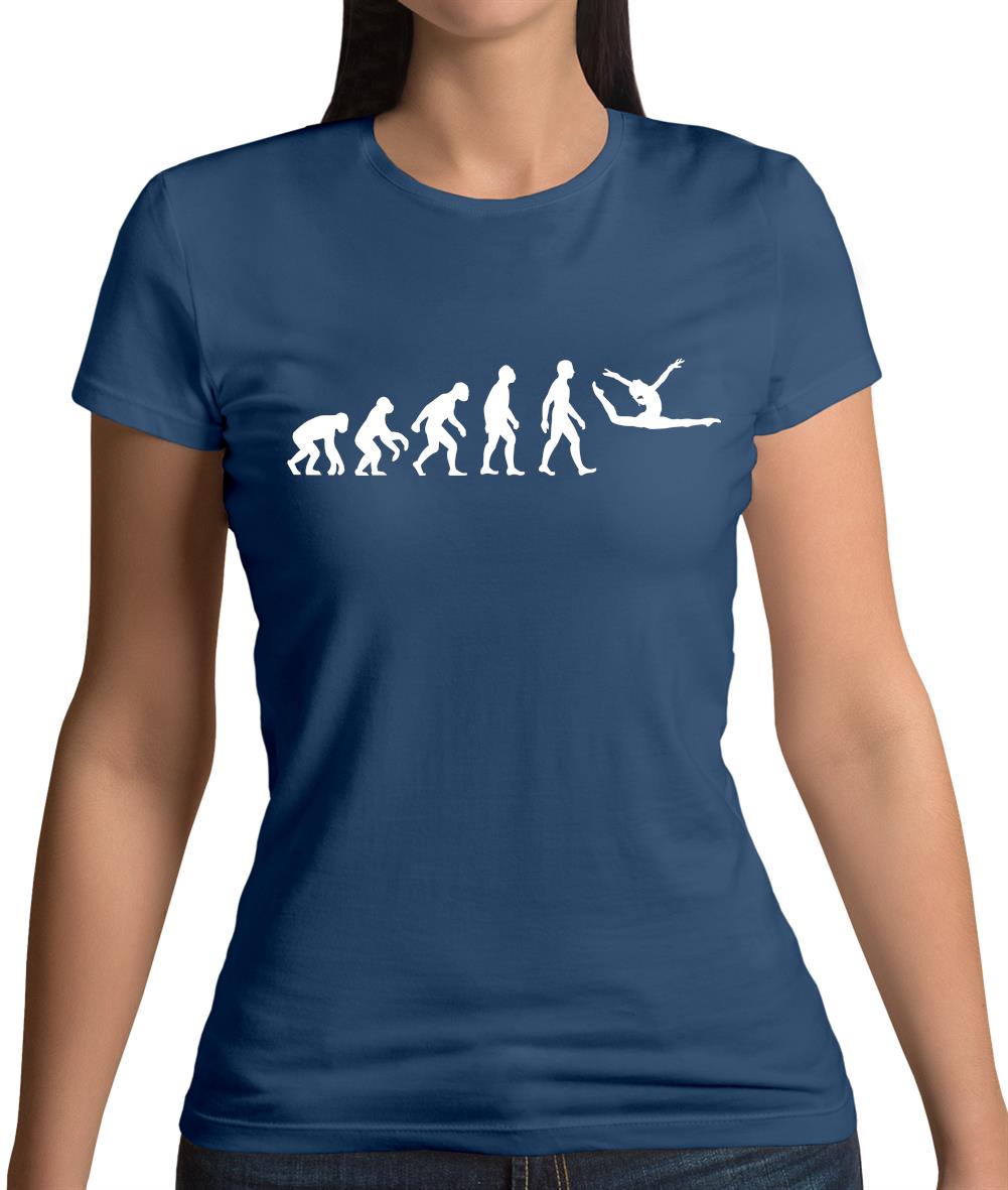 Evolution Of Man Floor Gymnastics Womens T-Shirt Evolution Of Man Floor Gymnastics Womens T-Shirt