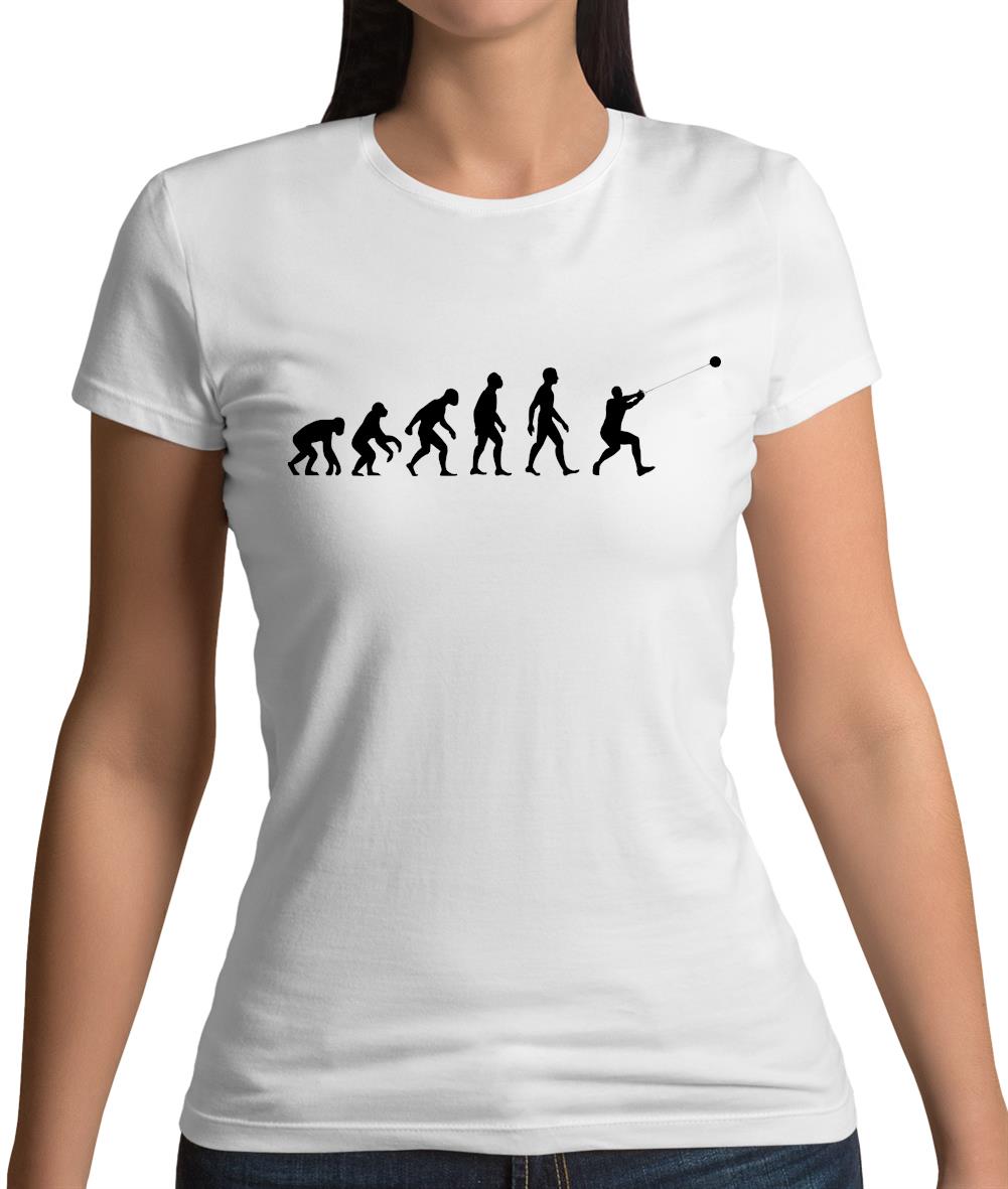Evolution Of Man Hammer Throw Womens T-Shirt Evolution Of Man Hammer Throw Womens T-Shirt