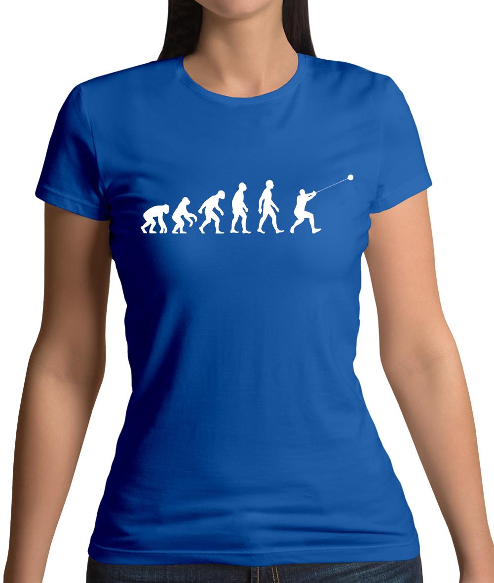 Evolution Of Man Hammer Throw Womens T-Shirt Evolution Of Man Hammer Throw Womens T-Shirt