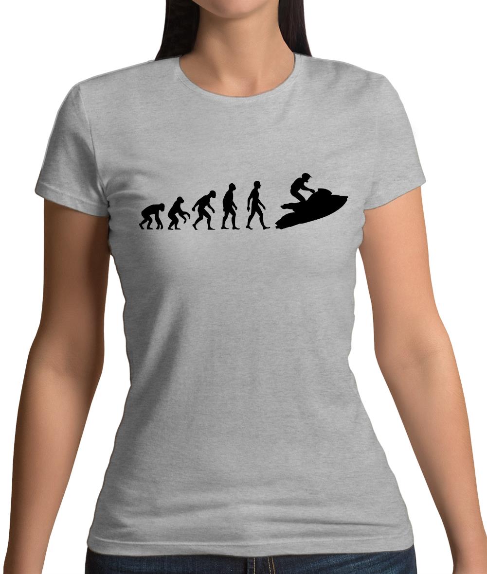 Evolution Of Man Jet Ski Womens T-Shirt Evolution Of Man Jet Ski Womens T-Shirt