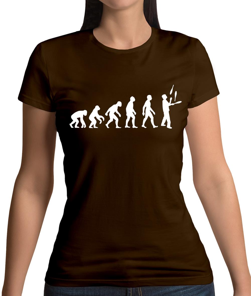 Evolution Of Man Juggler Womens T-Shirt Evolution Of Man Juggler Womens T-Shirt