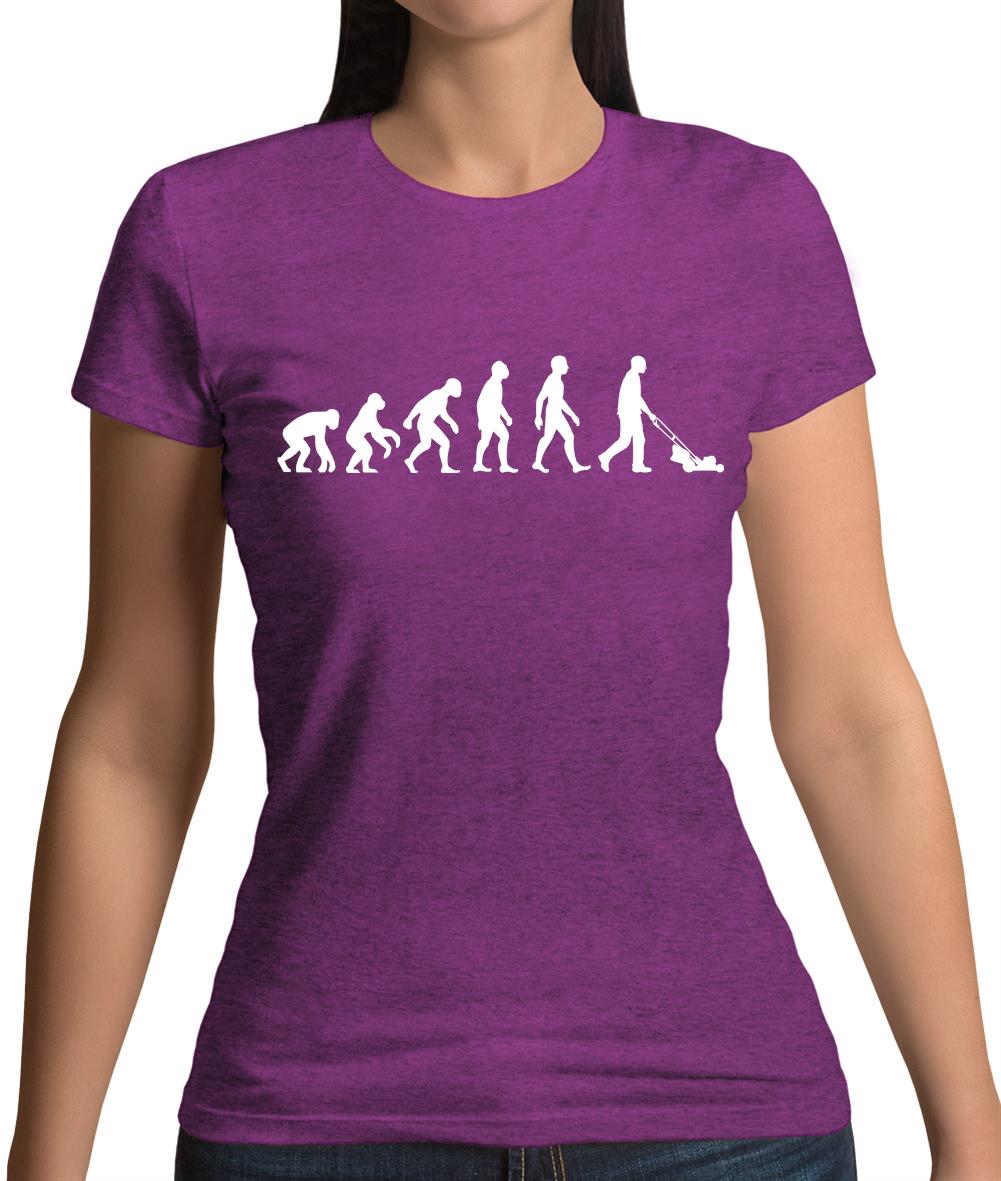 Evolution Of Man Lawn Mower Womens T-Shirt Evolution Of Man Lawn Mower Womens T-Shirt