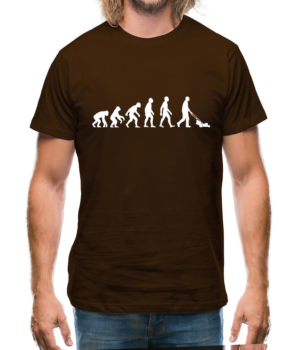 Evolution Of Man Lawn Mower Mens T-Shirt