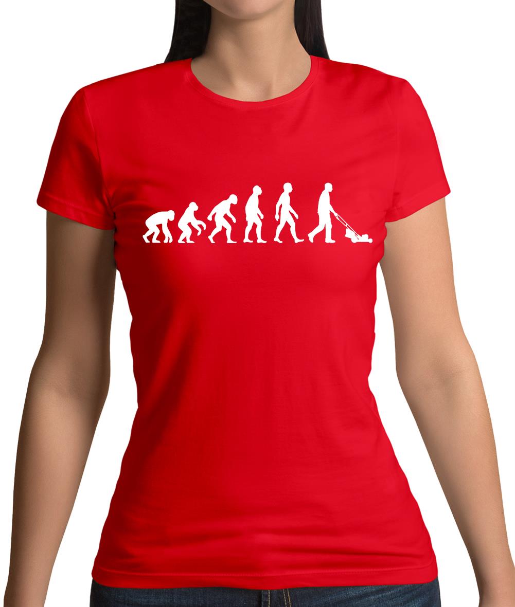 Evolution Of Man Lawn Mower Womens T-Shirt Evolution Of Man Lawn Mower Womens T-Shirt
