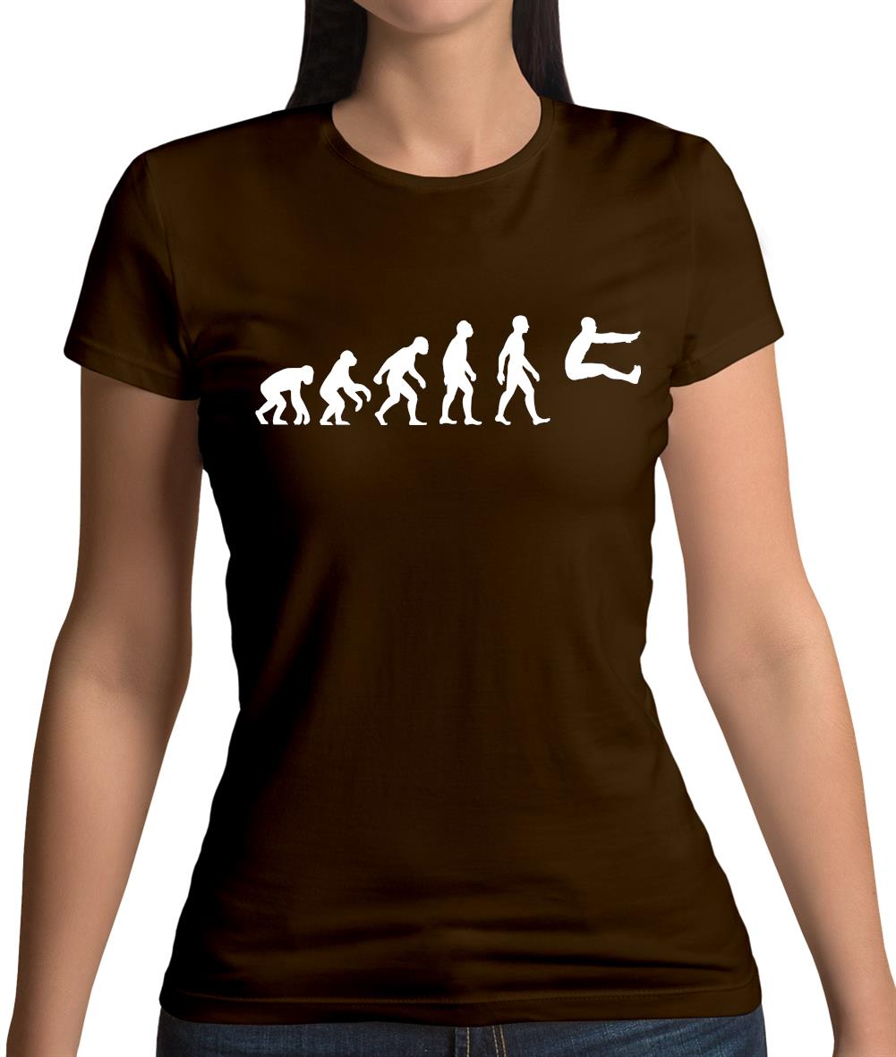 Evolution Of Man Long Jump Womens T-Shirt Evolution Of Man Long Jump Womens T-Shirt