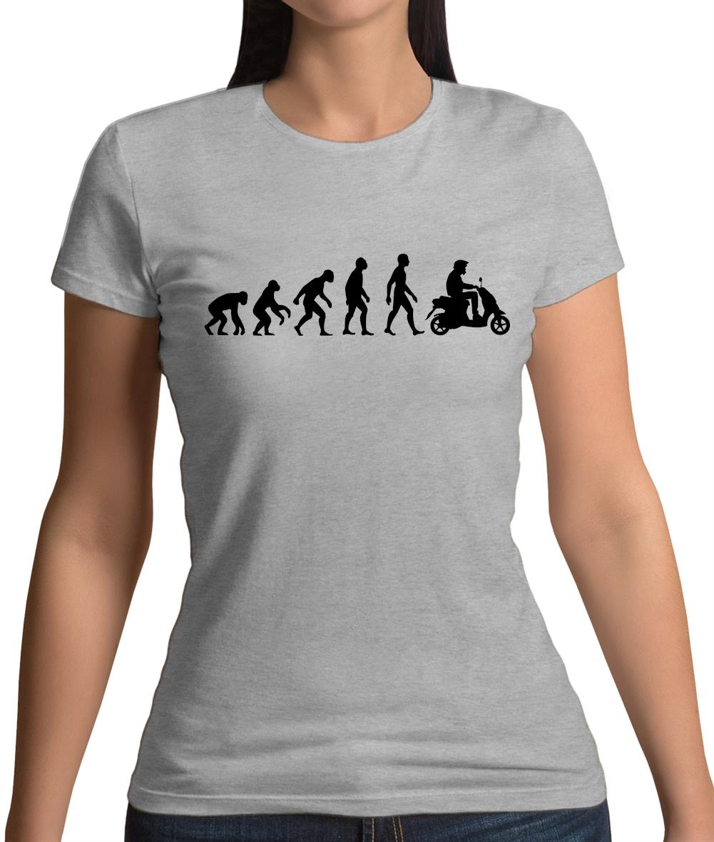Evolution Of Man Moped Womens T-Shirt Evolution Of Man Moped Womens T-Shirt