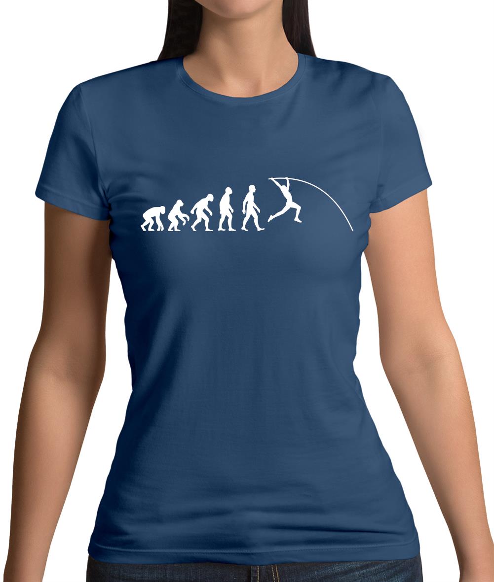 Evolution Of Man Pole Vault Womens T-Shirt Evolution Of Man Pole Vault Womens T-Shirt