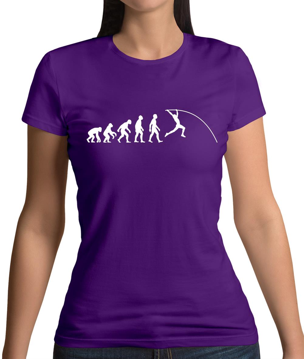 Evolution Of Man Pole Vault Womens T-Shirt Evolution Of Man Pole Vault Womens T-Shirt