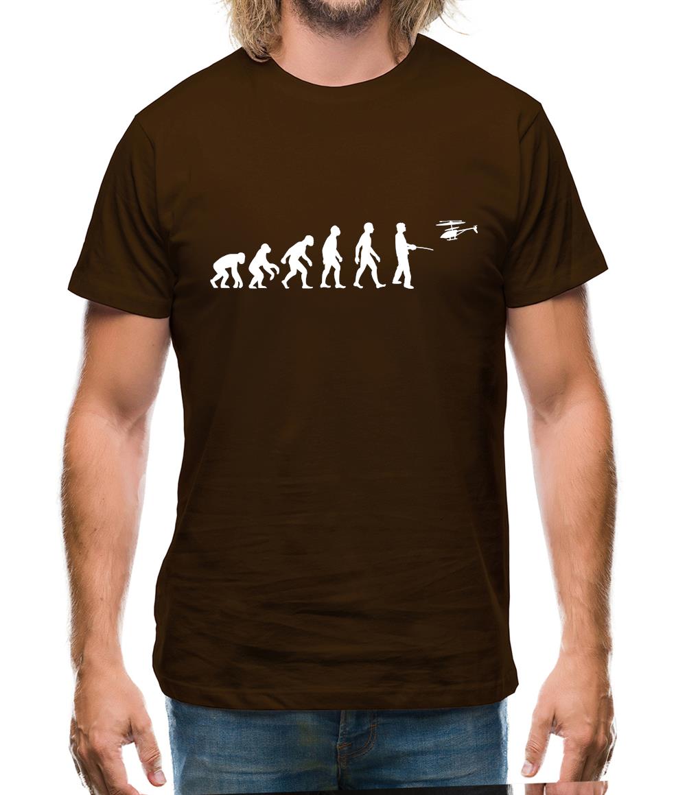 Evolution Of Man Remote Control Helicopter Mens T-Shirt Evolution Of Man Remote Control Helicopter Mens T-Shirt