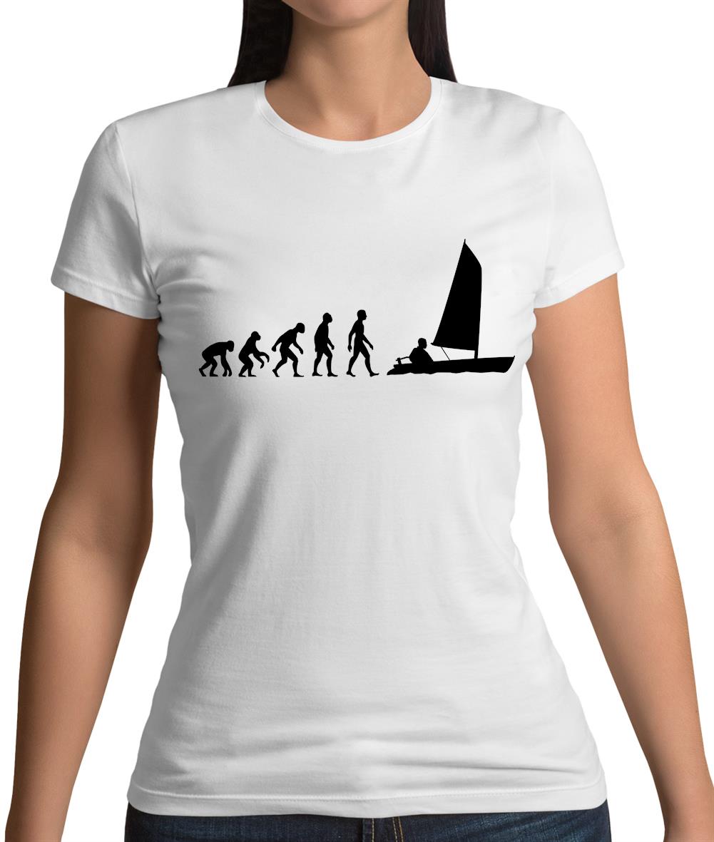 Evolution Of Man Sailing Womens T-Shirt Evolution Of Man Sailing Womens T-Shirt