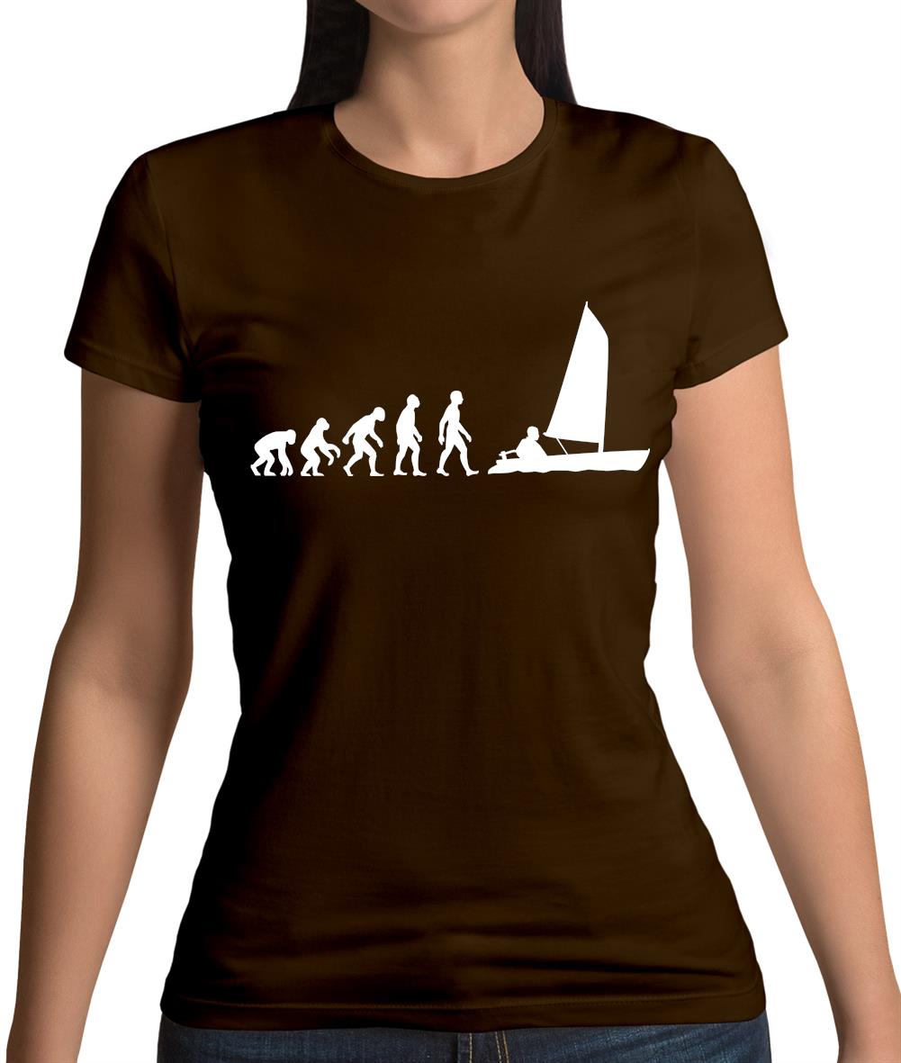 Evolution Of Man Sailing Womens T-Shirt Evolution Of Man Sailing Womens T-Shirt