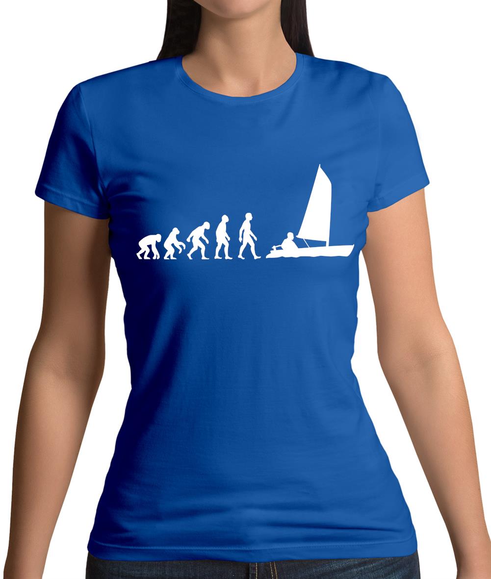 Evolution Of Man Sailing Womens T-Shirt Evolution Of Man Sailing Womens T-Shirt