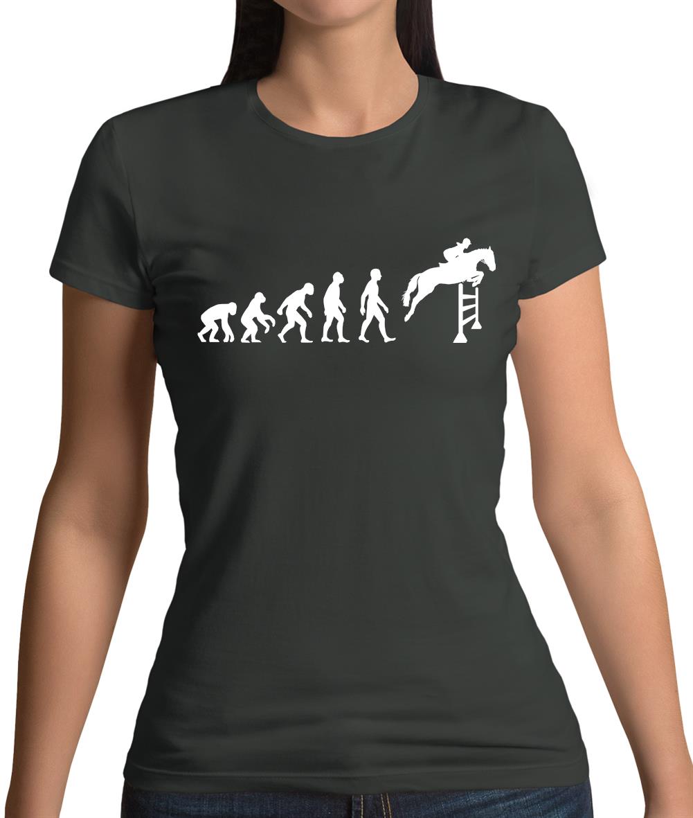Evolution Of Man Show Jump Womens T-Shirt Evolution Of Man Show Jump Womens T-Shirt